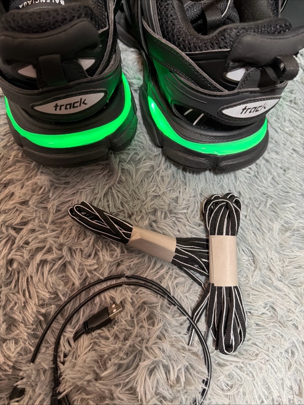 Balenciaga Black Sneakers with Bright Blue Accents - Picture 2 of 7